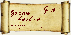 Goran Anikić vizit kartica